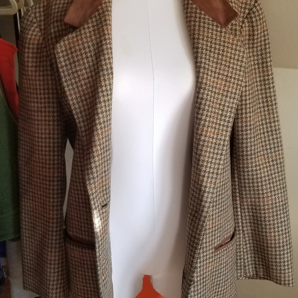 Vintage Elbow Patch Wool Blazer Jacket